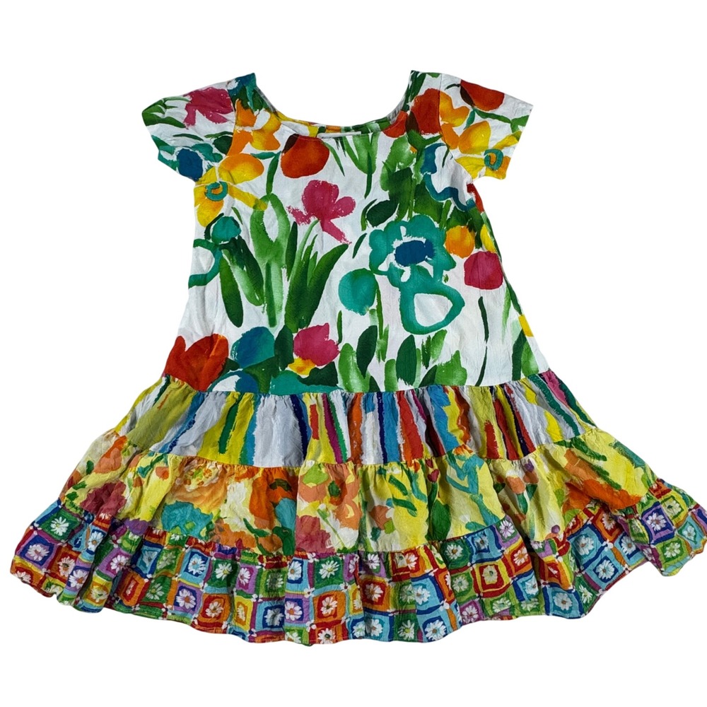 Vintage Jams World Panic Floral Print  Dress Size XS Rayon Boho Whimsical Y2K